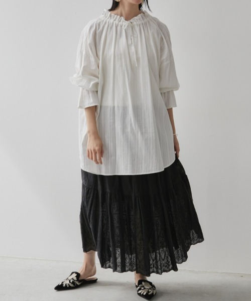 Libra Cue（リブラ キュー）の「コットンレーススカート（スカート・レディース・ブラック/ホワイト・FREE）」の14枚目の写真