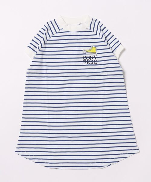 CONVERSE（コンバース）の「CONVERSE/コンバース　ボーダーワンピース（ワンピース・キッズ・グリーン/ピンク/オフホワイト・130/120/110）」の2枚目の写真