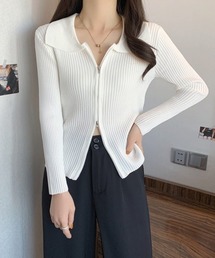 ニット ジップアップ」に該当するレディースのニット/セーター（長袖