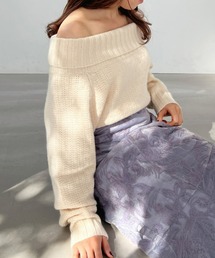 Olu. | オフショルダーケーブルニットトップス(ニット/セーター)