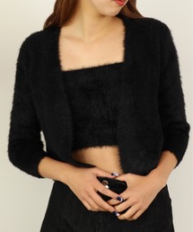 ▲SHAGGY CARDIGAN 2PSET / 2点セット シャギーカーディガン アンサンブル