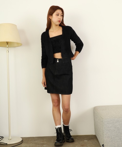 Chick(チック)の「▲SHAGGY CARDIGAN 2PSET / 2点セット シャギーカーディガン アンサンブル(カーディガン/ボレロ・レディース・アイボリー/ブラック/ピンク/サックスブルー・FREE)」の17枚目の写真