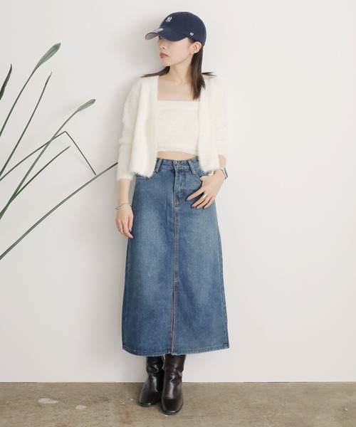 Chick(チック)の「▲SHAGGY CARDIGAN 2PSET / 2点セット シャギーカーディガン アンサンブル(カーディガン/ボレロ・レディース・アイボリー/ブラック/ピンク/サックスブルー・FREE)」の13枚目の写真