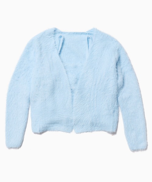 Chick(チック)の「▲SHAGGY CARDIGAN 2PSET / 2点セット シャギーカーディガン アンサンブル(カーディガン/ボレロ・レディース・アイボリー/ブラック/ピンク/サックスブルー・FREE)」の19枚目の写真