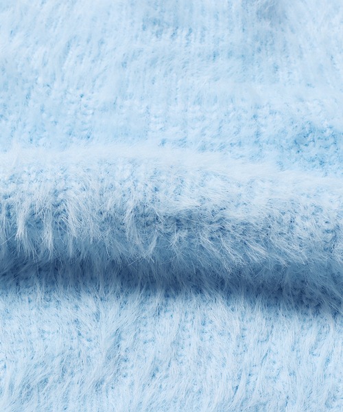 Chick(チック)の「▲SHAGGY CARDIGAN 2PSET / 2点セット シャギーカーディガン アンサンブル(カーディガン/ボレロ・レディース・アイボリー/ブラック/ピンク/サックスブルー・FREE)」の9枚目の写真