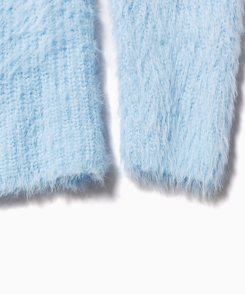 Chick(チック)の「▲SHAGGY CARDIGAN 2PSET / 2点セット シャギーカーディガン アンサンブル(カーディガン/ボレロ・レディース・アイボリー/ブラック/ピンク/サックスブルー・FREE)」の8枚目の写真