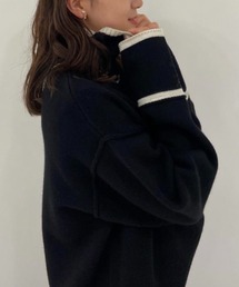 anuans ハイネックバイカラーニットプルオーバー　GREY アニュアンス anuans ハイネックバイカラーニットプルオーバー （GREY