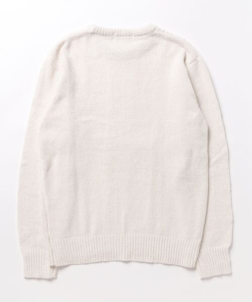 Right-on(ライトオン)の「編み替えモールクルーネックニット(ニット/セーター・メンズ・オフホワイト/ネイビー・XL/M/L)」の3枚目の写真