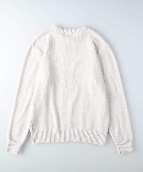 Right-on(ライトオン)の「編み替えモールクルーネックニット(ニット/セーター・メンズ・オフホワイト/ネイビー・XL/M/L)」の11枚目の写真