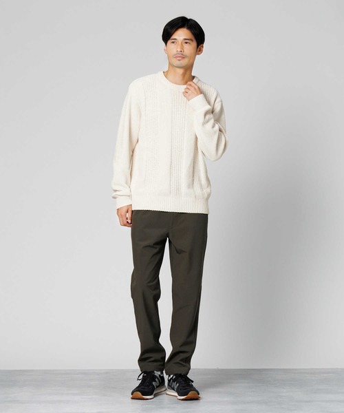 Right-on(ライトオン)の「編み替えモールクルーネックニット(ニット/セーター・メンズ・オフホワイト/ネイビー・XL/M/L)」の4枚目の写真