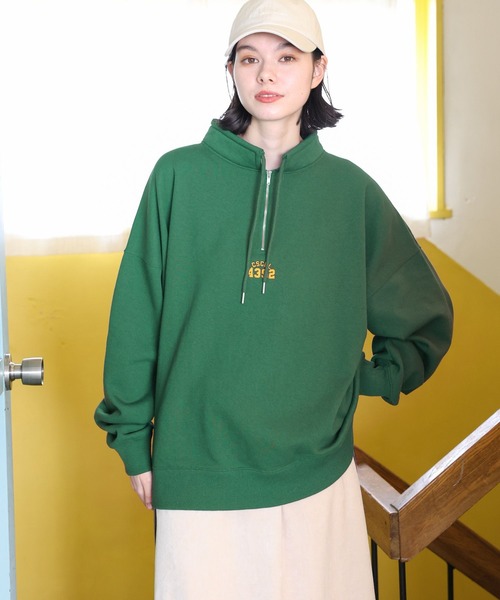 niko and...（ニコアンド）の「裏起毛ハーフZIPプルオーバー（その他トップス・レディース・チャコール/ナチュラル/パープル/グリーン・BIG(L)/SHORT）」の8枚目の写真