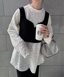 y/m by misato | シャーリングジャガードカットトップス(Tシャツ/カットソー)