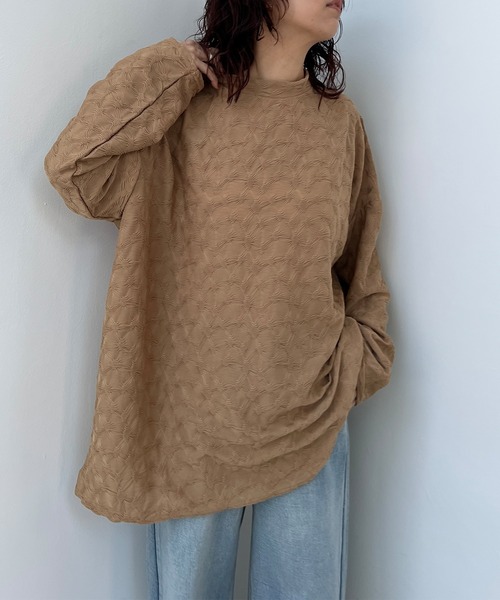 y/m by misato(イムバイミサト)の「シャーリングジャガードカットトップス(Tシャツ/カットソー・レディース・ベージュ/アイボリー/ブラック・FREE)」の17枚目の写真