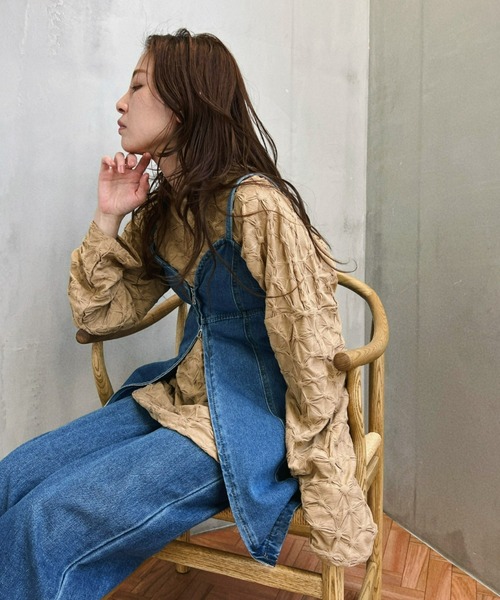 y/m by misato(イムバイミサト)の「シャーリングジャガードカットトップス(Tシャツ/カットソー・レディース・ベージュ/アイボリー/ブラック・FREE)」の21枚目の写真