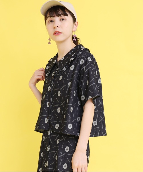 didizizi（ディディジジ）の「●目玉焼きデニムJQBL（シャツ/ブラウス・レディース・ネイビー/ブラック・FREE）」の9枚目の写真