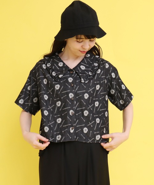 didizizi（ディディジジ）の「●目玉焼きデニムJQBL（シャツ/ブラウス・レディース・ネイビー/ブラック・FREE）」の22枚目の写真