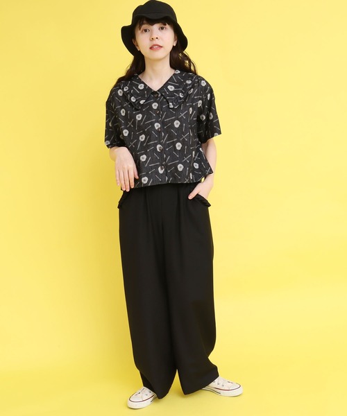 didizizi（ディディジジ）の「●目玉焼きデニムJQBL（シャツ/ブラウス・レディース・ネイビー/ブラック・FREE）」の14枚目の写真