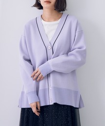 YECCA VECCA | 配色ラインVネックカーディガン(カーディガン/ボレロ)