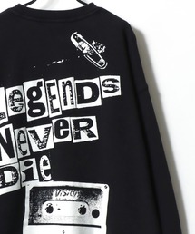 VISION STREET WEAR/ヴィジョンストリートウェア オーバーサイズ ヴィンテージ加工 フロント バックプリント スウェット トレーナー/長袖 トップス プルオーバー/レディース メンズ