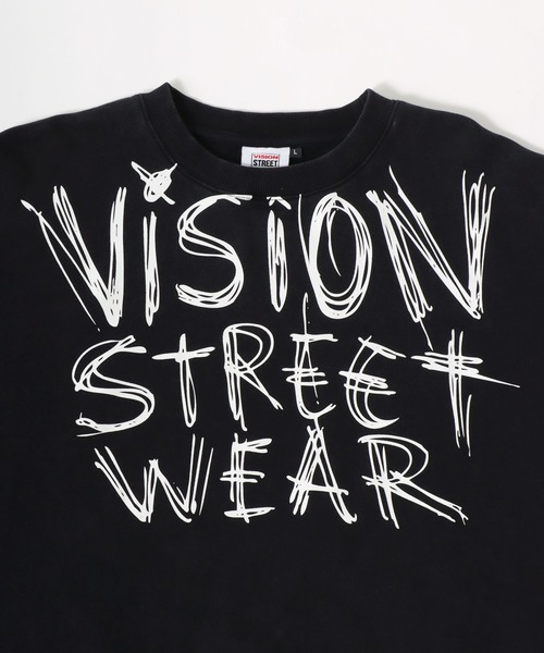 VISION STREET WEAR（ヴィジョンストリートウェア）の「VISION STREET WEAR/ヴィジョンストリートウェア オーバーサイズ ヴィンテージ加工 フロント バックプリント スウェット トレーナー/長袖 トップス プルオーバー/レディース メンズ（スウェット・メンズ・ブラック/ブラック系その他・LL/M/L）」の12枚目の写真
