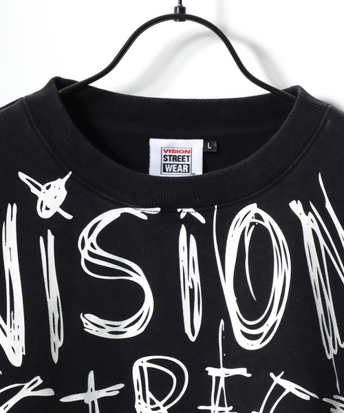 VISION STREET WEAR（ヴィジョンストリートウェア）の「VISION STREET WEAR/ヴィジョンストリートウェア オーバーサイズ ヴィンテージ加工 フロント バックプリント スウェット トレーナー/長袖 トップス プルオーバー/レディース メンズ（スウェット・メンズ・ブラック/ブラック系その他・LL/M/L）」の7枚目の写真