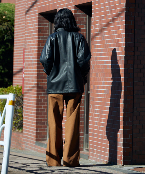 schott（ショット）の「【Schott / ショット】別注 レザーカバーオール（カバーオール・メンズ・ライトグレー/ブラック/ネイビー/ブラウン・LARGE/MEDIUM/X-LARGE）」の16枚目の写真