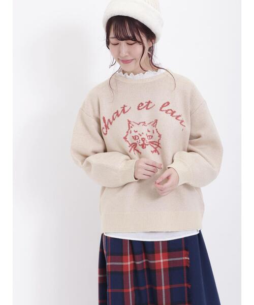 Samansa Mos2(サマンサ モスモス)の「アニマルモチーフジャカードニット(ニット/セーター・レディース・ミント/ベージュ/オフホワイト/イエロー・F)」の7枚目の写真