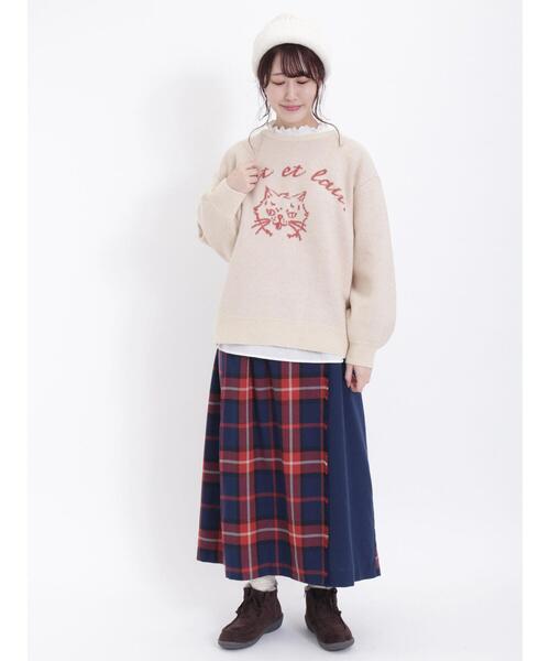 Samansa Mos2(サマンサ モスモス)の「アニマルモチーフジャカードニット(ニット/セーター・レディース・ミント/ベージュ/オフホワイト/イエロー・F)」の9枚目の写真