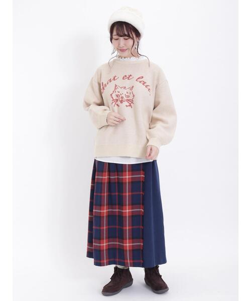 Samansa Mos2(サマンサ モスモス)の「アニマルモチーフジャカードニット(ニット/セーター・レディース・ミント/ベージュ/オフホワイト/イエロー・F)」の10枚目の写真