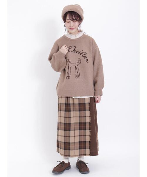 Samansa Mos2(サマンサ モスモス)の「アニマルモチーフジャカードニット(ニット/セーター・レディース・ミント/ベージュ/オフホワイト/イエロー・F)」の12枚目の写真