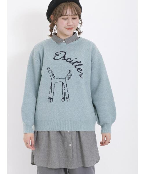 Samansa Mos2(サマンサ モスモス)の「アニマルモチーフジャカードニット(ニット/セーター・レディース・ミント/ベージュ/オフホワイト/イエロー・F)」の15枚目の写真