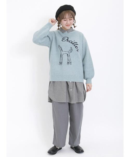 Samansa Mos2(サマンサ モスモス)の「アニマルモチーフジャカードニット(ニット/セーター・レディース・ミント/ベージュ/オフホワイト/イエロー・F)」の16枚目の写真