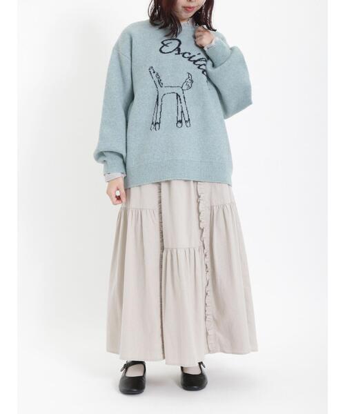 Samansa Mos2(サマンサ モスモス)の「アニマルモチーフジャカードニット(ニット/セーター・レディース・ミント/ベージュ/オフホワイト/イエロー・F)」の22枚目の写真