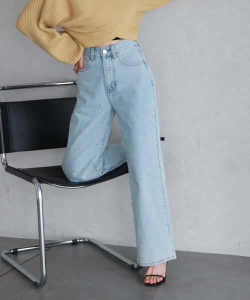 archives(アルシーヴ)の「ビジューデニム(デニムパンツ・レディース・グレー/ブルー/サックスブルー・SMALL/MEDIUM)」の7枚目の写真