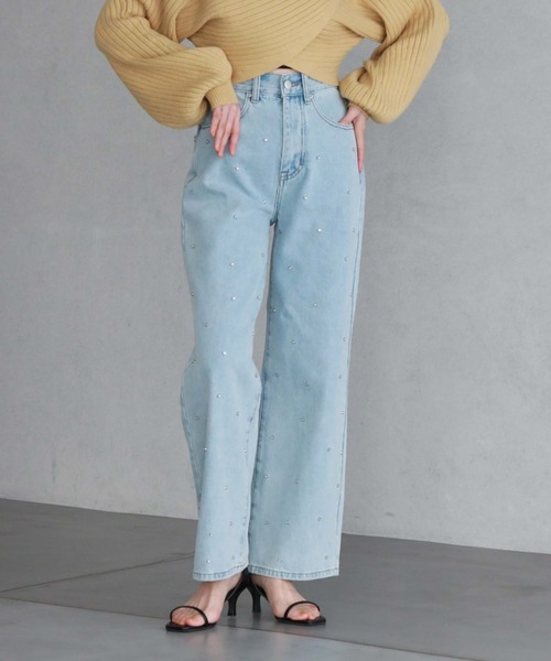 archives(アルシーヴ)の「ビジューデニム(デニムパンツ・レディース・グレー/ブルー/サックスブルー・SMALL/MEDIUM)」の4枚目の写真
