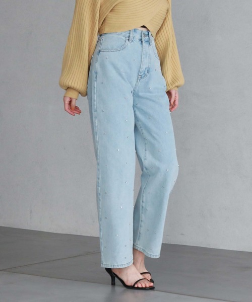 archives(アルシーヴ)の「ビジューデニム(デニムパンツ・レディース・グレー/ブルー/サックスブルー・SMALL/MEDIUM)」の5枚目の写真