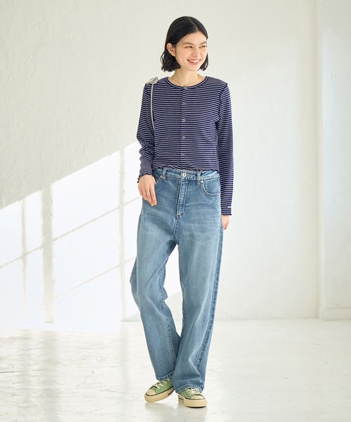 ROPE' PICNIC（ロペピクニック）の「カットメロウトップスカーディガン/リンクコーデ（カーディガン/ボレロ・レディース・オレンジ系その他/ピンク/ネイビー・38）」の15枚目の写真