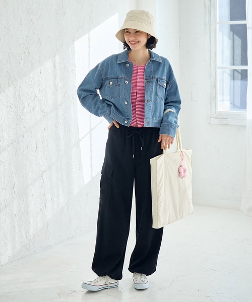 ROPE' PICNIC（ロペピクニック）の「カットメロウトップスカーディガン/リンクコーデ（カーディガン/ボレロ・レディース・オレンジ系その他/ピンク/ネイビー・38）」の21枚目の写真