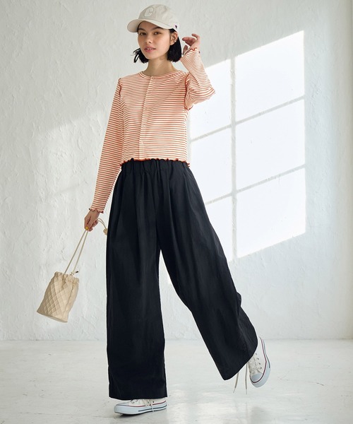 ROPE' PICNIC（ロペピクニック）の「カットメロウトップスカーディガン/リンクコーデ（カーディガン/ボレロ・レディース・オレンジ系その他/ピンク/ネイビー・38）」の22枚目の写真