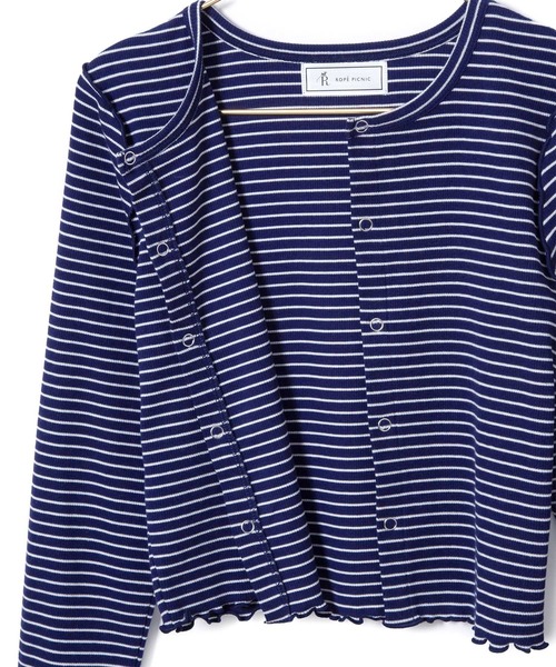 ROPE' PICNIC（ロペピクニック）の「カットメロウトップスカーディガン/リンクコーデ（カーディガン/ボレロ・レディース・オレンジ系その他/ピンク/ネイビー・38）」の8枚目の写真