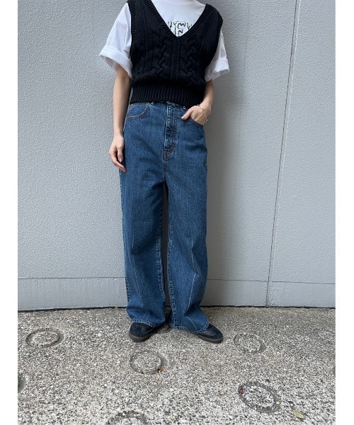 BLACK BY MOUSSY(ブラックバイマウジー)の「loose straight denim(ルーズストレートデニム)(デニムパンツ・レディース・ブルー・23inch/24inch/25inch/26inch)」の14枚目の写真