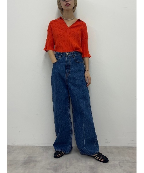 BLACK BY MOUSSY(ブラックバイマウジー)の「loose straight denim(ルーズストレートデニム)(デニムパンツ・レディース・ブルー・23inch/24inch/25inch/26inch)」の10枚目の写真
