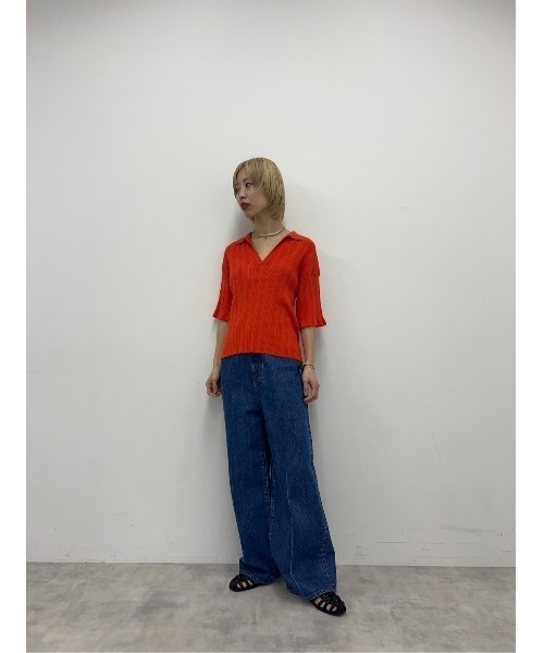 BLACK BY MOUSSY(ブラックバイマウジー)の「loose straight denim(ルーズストレートデニム)(デニムパンツ・レディース・ブルー・23inch/24inch/25inch/26inch)」の12枚目の写真