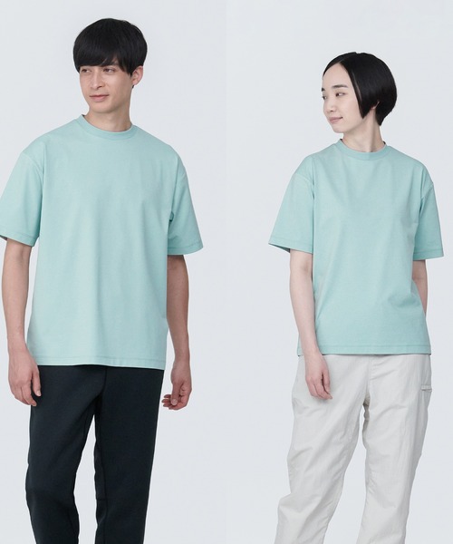 無印良品（ムジルシリョウヒン）の「〔MUJI WALKER〕紳士　ＵＶカット吸汗速乾半袖Ｔシャツ（Tシャツ/カットソー・メンズ・グレー/グリーン系2/ホワイト/ブルー系1/ブラック/ネイビー系・M/S/XS/XL/L）」の4枚目の写真