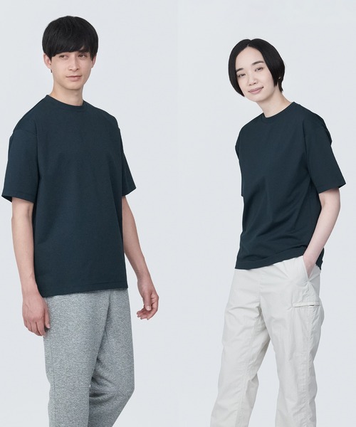 無印良品（ムジルシリョウヒン）の「〔MUJI WALKER〕紳士　ＵＶカット吸汗速乾半袖Ｔシャツ（Tシャツ/カットソー・メンズ・グレー/グリーン系2/ホワイト/ブルー系1/ブラック/ネイビー系・M/S/XS/XL/L）」の5枚目の写真