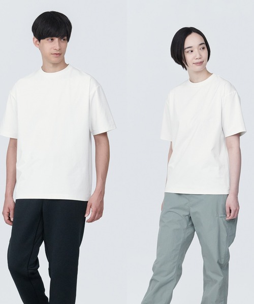 無印良品（ムジルシリョウヒン）の「〔MUJI WALKER〕紳士　ＵＶカット吸汗速乾半袖Ｔシャツ（Tシャツ/カットソー・メンズ・グレー/グリーン系2/ホワイト/ブルー系1/ブラック/ネイビー系・M/S/XS/XL/L）」の2枚目の写真