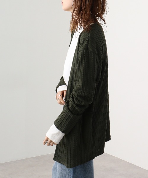 EVOLUTION(エボリューション)の「Draped knit cardigan / ドレープ ニットソー カーディガン unisex(カーディガン/ボレロ・メンズ・オフホワイト/カーキ/ブラック・XL/M/L)」の16枚目の写真
