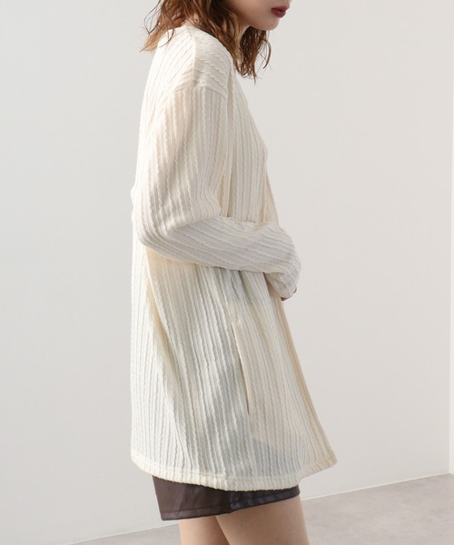 EVOLUTION(エボリューション)の「Draped knit cardigan / ドレープ ニットソー カーディガン unisex(カーディガン/ボレロ・メンズ・オフホワイト/カーキ/ブラック・XL/M/L)」の8枚目の写真