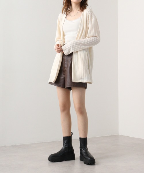 EVOLUTION(エボリューション)の「Draped knit cardigan / ドレープ ニットソー カーディガン unisex(カーディガン/ボレロ・メンズ・オフホワイト/カーキ/ブラック・XL/M/L)」の9枚目の写真