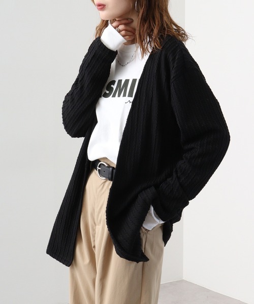 EVOLUTION(エボリューション)の「Draped knit cardigan / ドレープ ニットソー カーディガン unisex(カーディガン/ボレロ・メンズ・オフホワイト/カーキ/ブラック・XL/M/L)」の11枚目の写真